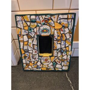 MIRROR Unique Mosaic Picture Frame Handcrafted Ceramic Glass Art